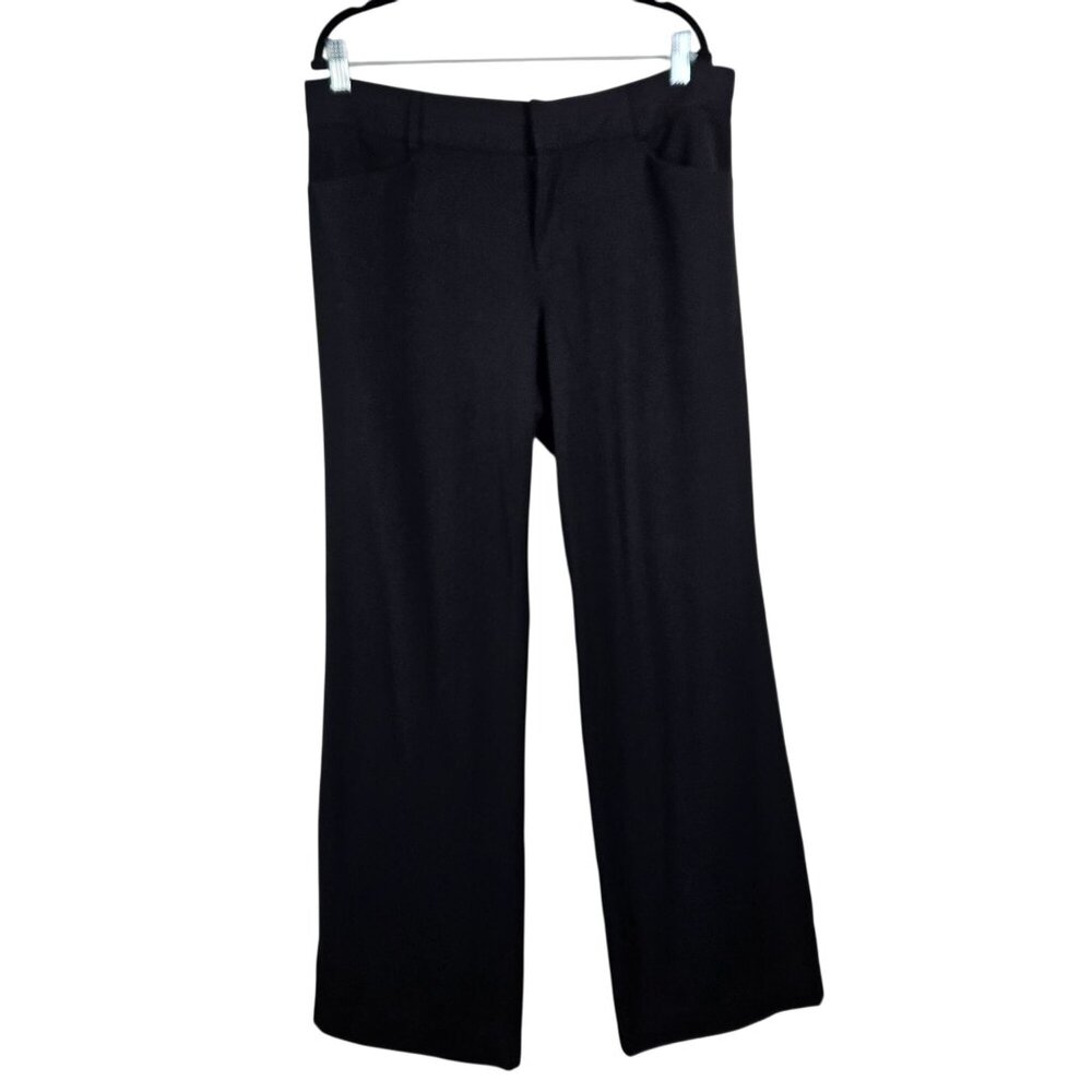 Michael Kors Womens Flared Dress Pants Size 12 Black High Waist Career Formal